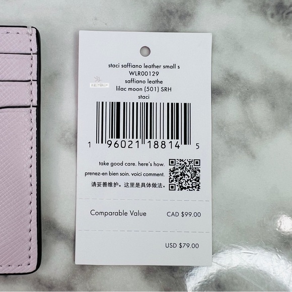 Kate Spade Staci Lilac Moon Saffiano Leather Slim Card Holder Wallet - Picture 4 of 4